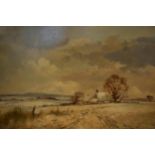 Ivan Taylor (born 1946) oil on board 'Winter landscape near Ipstones', Staffordshire interest,