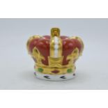 A Royal Crown Derby paperweight, Golden Jubilee Heraldic Crown, Goviers exclusive, limited edition