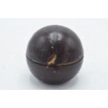 20th century novelty inkwell in the form of a cricket ball made by W. J. Weedon. 7.5cm tall.
