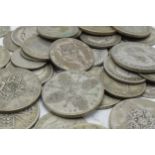 A collection of mainly 1920-1946 silver coins (some pre-1920), 259.1 grams, together with 3 later