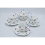 Shelley tea for two teaset in the Roses, Pansy and Forget-Me-Not pattern, number 13424, to include a