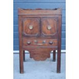 Georgian tray top night / bedside table with brass handles and fixtures complete with ceramic lining