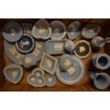A collection of Wedgwood Jasperware to incldue colours such as blue, dark blue and black to