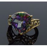 9ct gold ring set with semi-precious stone, 6.0 grams, size O/P.