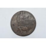 World War One Death Penny / Death Plaque 'Sidney Morris Evans'