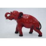 Royal Doulton Flambe Elephant, 13cm tall (minor nip to front left tusk). In good condition with no