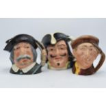 Large Royal Doulton character jugs to include Sancho Panca D6455, Captain Henry Morgan D6467 and