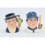 Small Royal Doulton character jugs to include Pickwick D7025 and Baseball Player D6878 (2). In