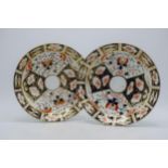 19th century Imari dishes, with faint marks to rear, Derby Bloor (or similar), 22cm diameter (2).