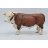 Beswick Hereford Bull A2542 (chip to front left hoof). Left hoof chipped otherwise good.