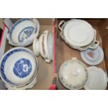 A collection of Wedgwood and other pottery to include Spode cabbage bowl, Wedgwood Willow bowl and