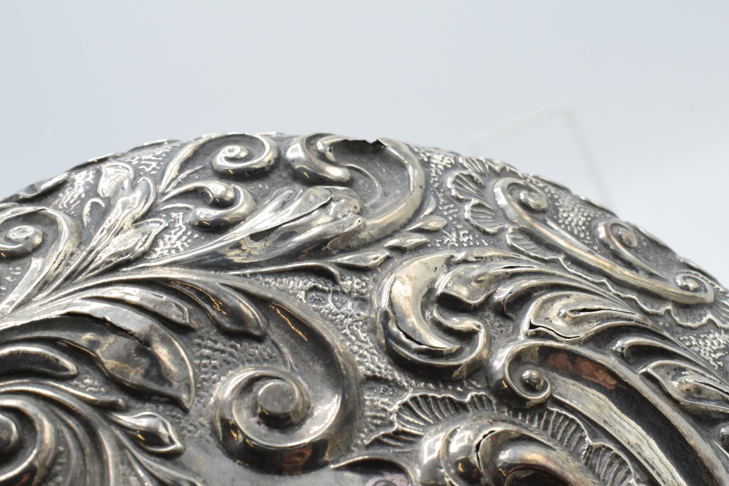 A hallmarked silver hand mirror, together with silver handled brush and other items to include - Image 5 of 7