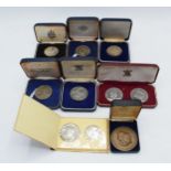 A collection of coins to include sterling silver Bermuda 1972 One Dollar, Edward Duke of Windsor,
