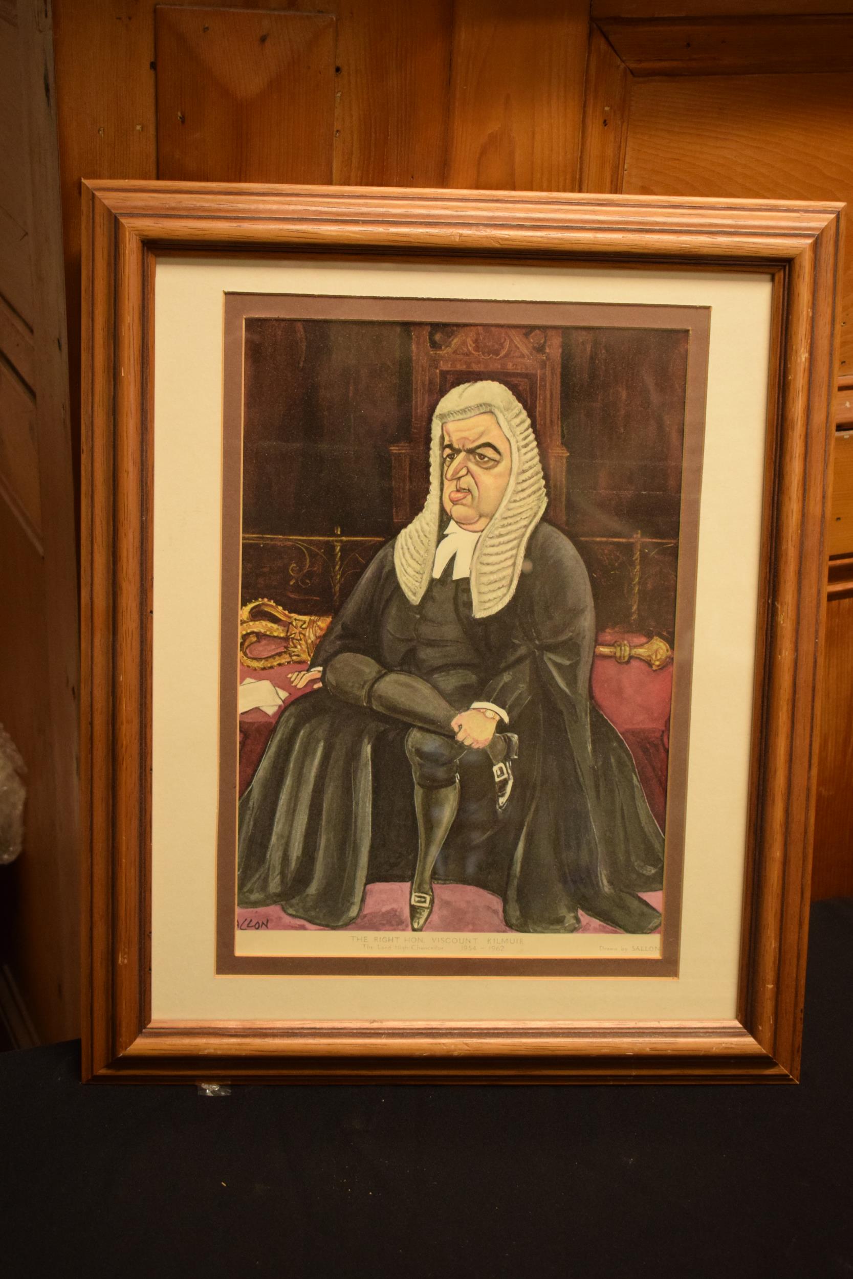 Ralph Sallon caricature prints of Judges to include Lord Denning, Lord Parker of Waddington, Sir - Image 6 of 15