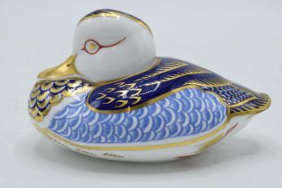 Royal Crown Derby paperweight Duck, first quality with stopper. In good condition with no obvious