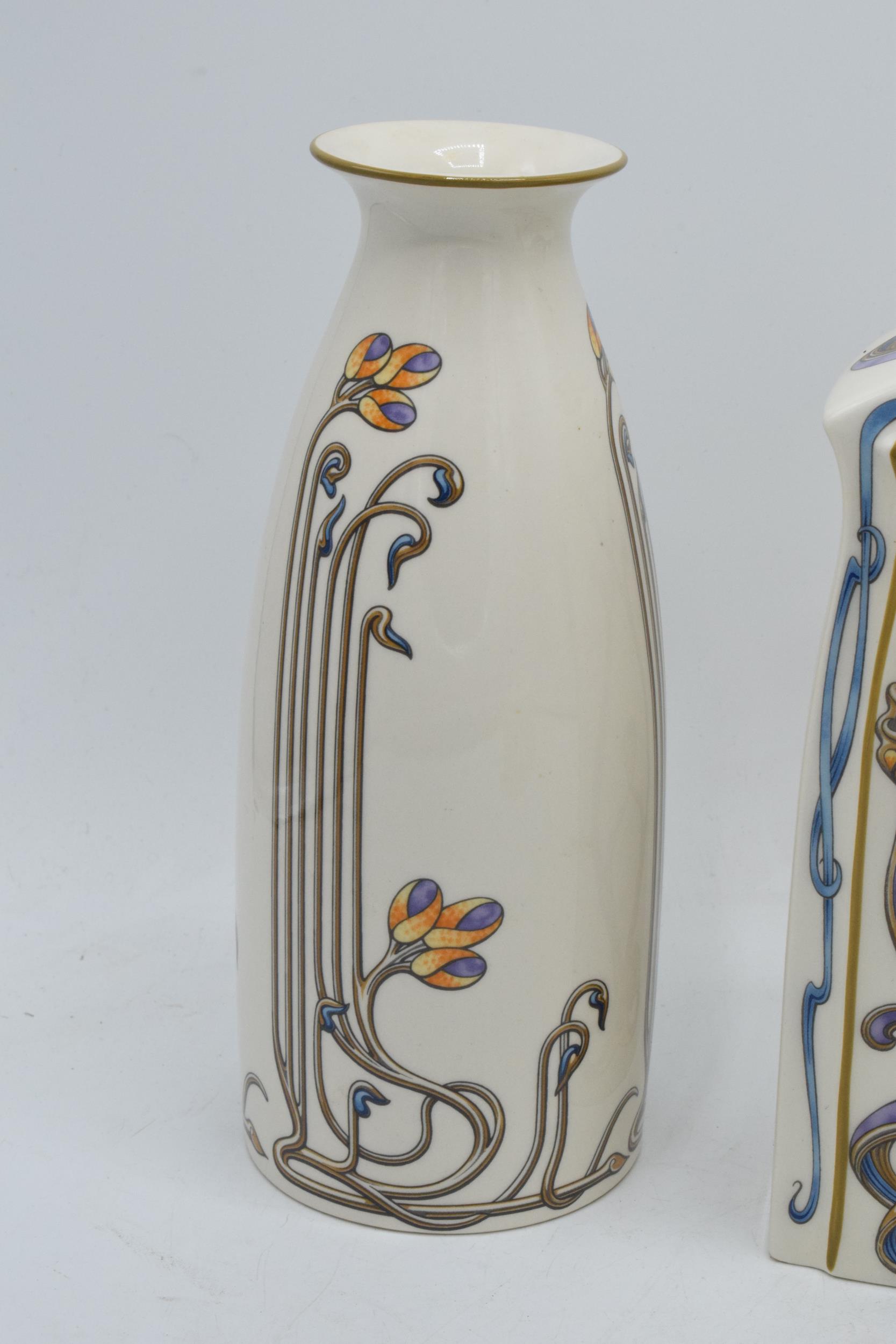 A collection of Masons pottery in the Art Nouveau pattern to include a mantle clock, a vase, a jug - Image 4 of 6