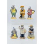A set of six Beswick limited edition "Hippos on Holiday" figures - "Grandma" HH1, "Grandpa" HH2, "