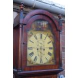 19th century mahogany cased 8 day Grandfather clock Blackburn of Gateshead, complete with