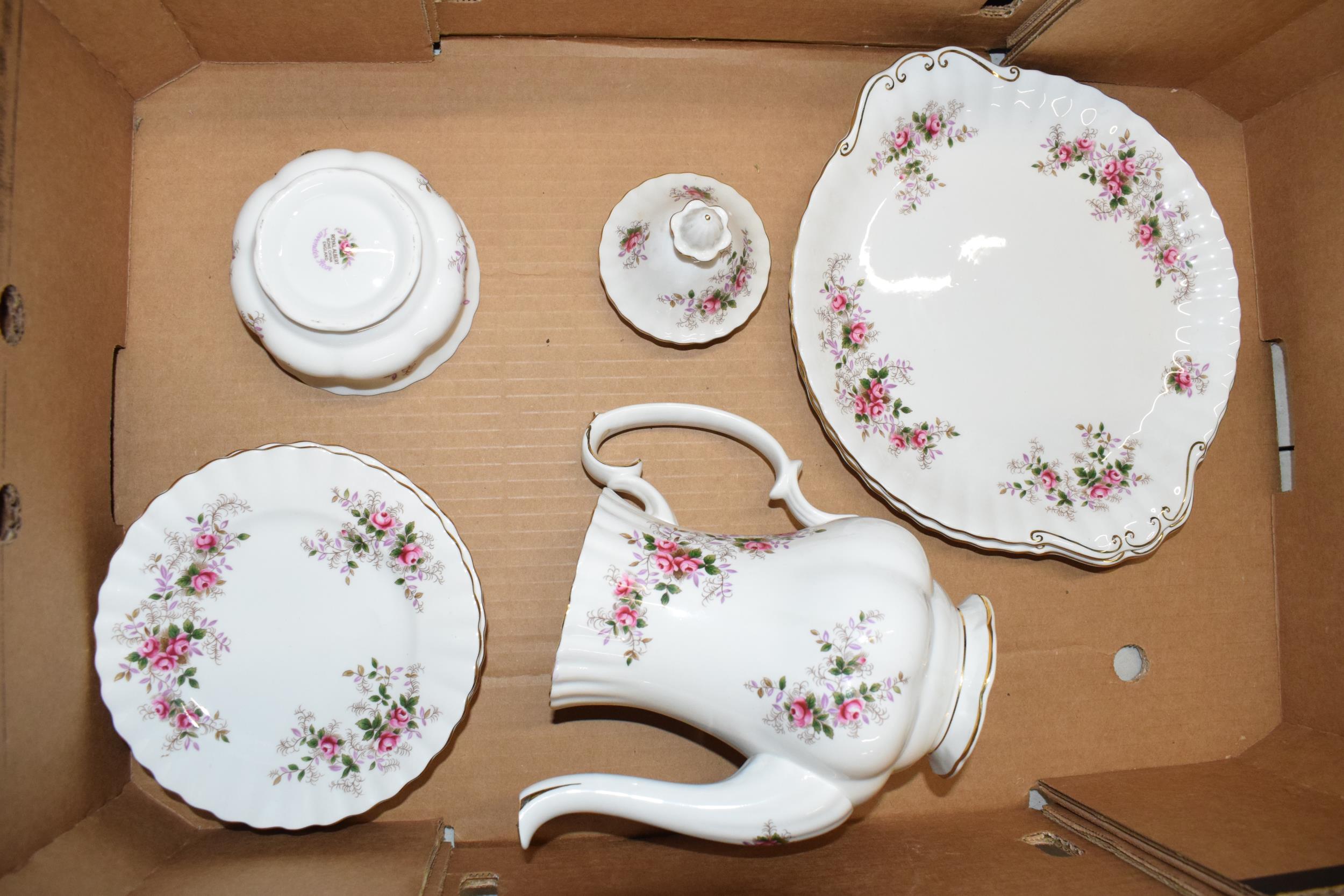 Royal Albert Lavender Rose to include teapot, sugar, plates, cups, saucers and side plates plus - Image 2 of 3