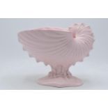 Wedgwood Alpine pink Nautilus shell vase, 24m wide. In good condition with no obvious damage or