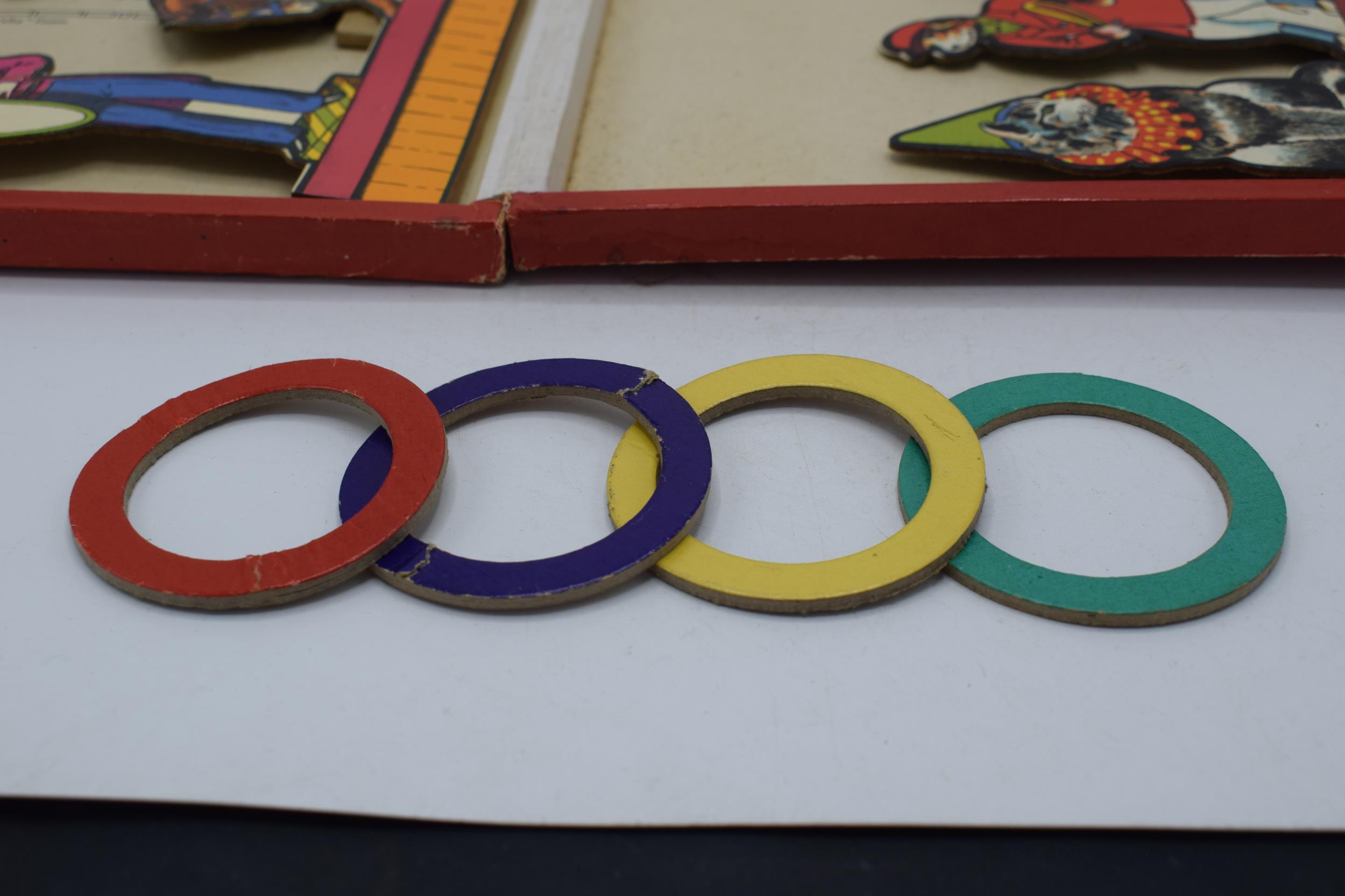 Chad Valley Circus Quoits Game, comprising two target boards with Circus figures and four rings, - Image 8 of 9