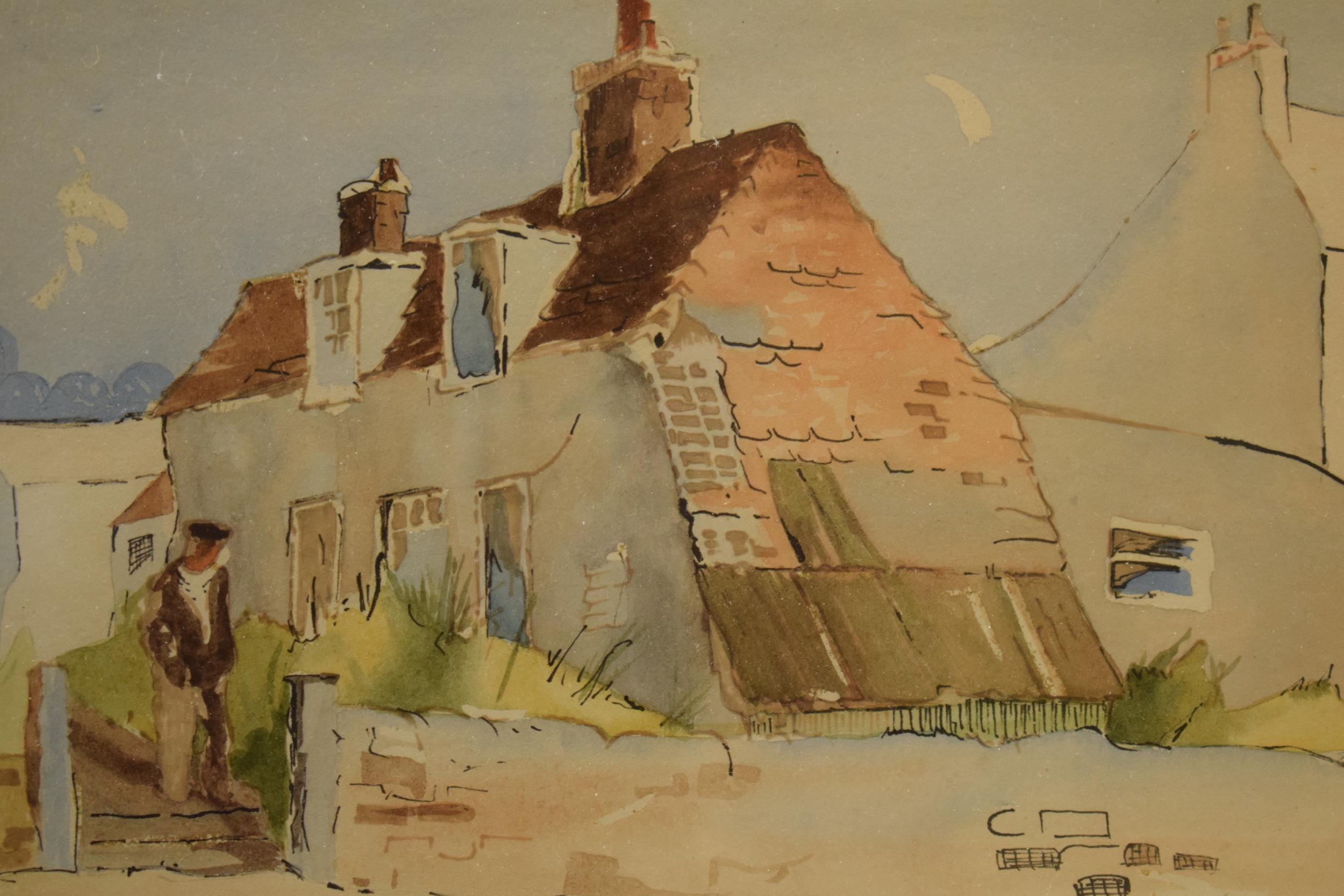 Original watercolour of an 'Old Derbyshire Cottage', signed and dated 'D 1976', framed and glazed,