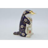Royal Crown Derby paperweight Platypus, second quality with stopper. In good condition with no