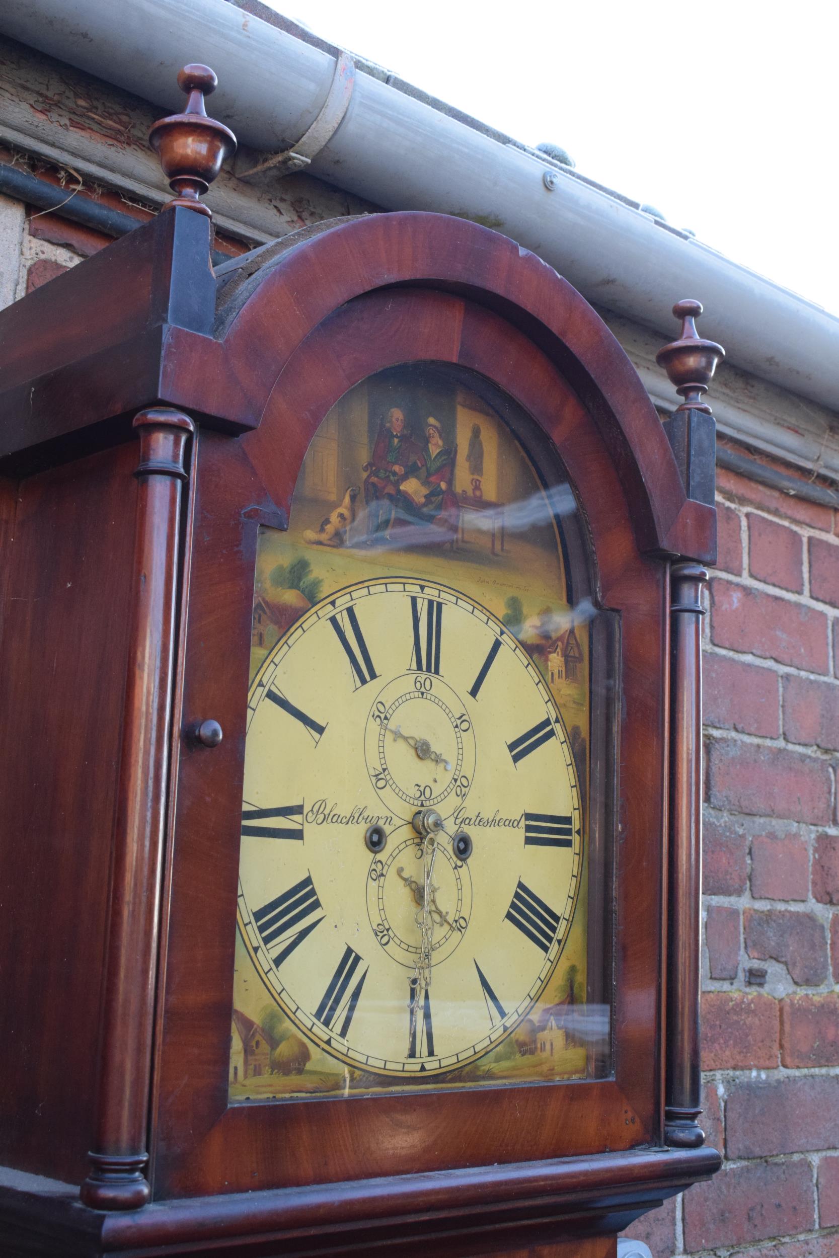 19th century mahogany cased 8 day Grandfather clock Blackburn of Gateshead, complete with - Image 7 of 21