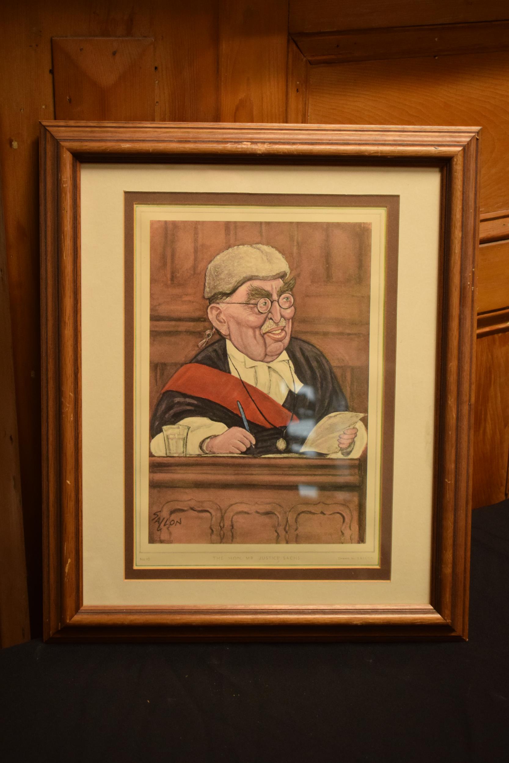 Ralph Sallon caricature prints of Judges to include Lord Denning, Lord Parker of Waddington, Sir - Image 10 of 15