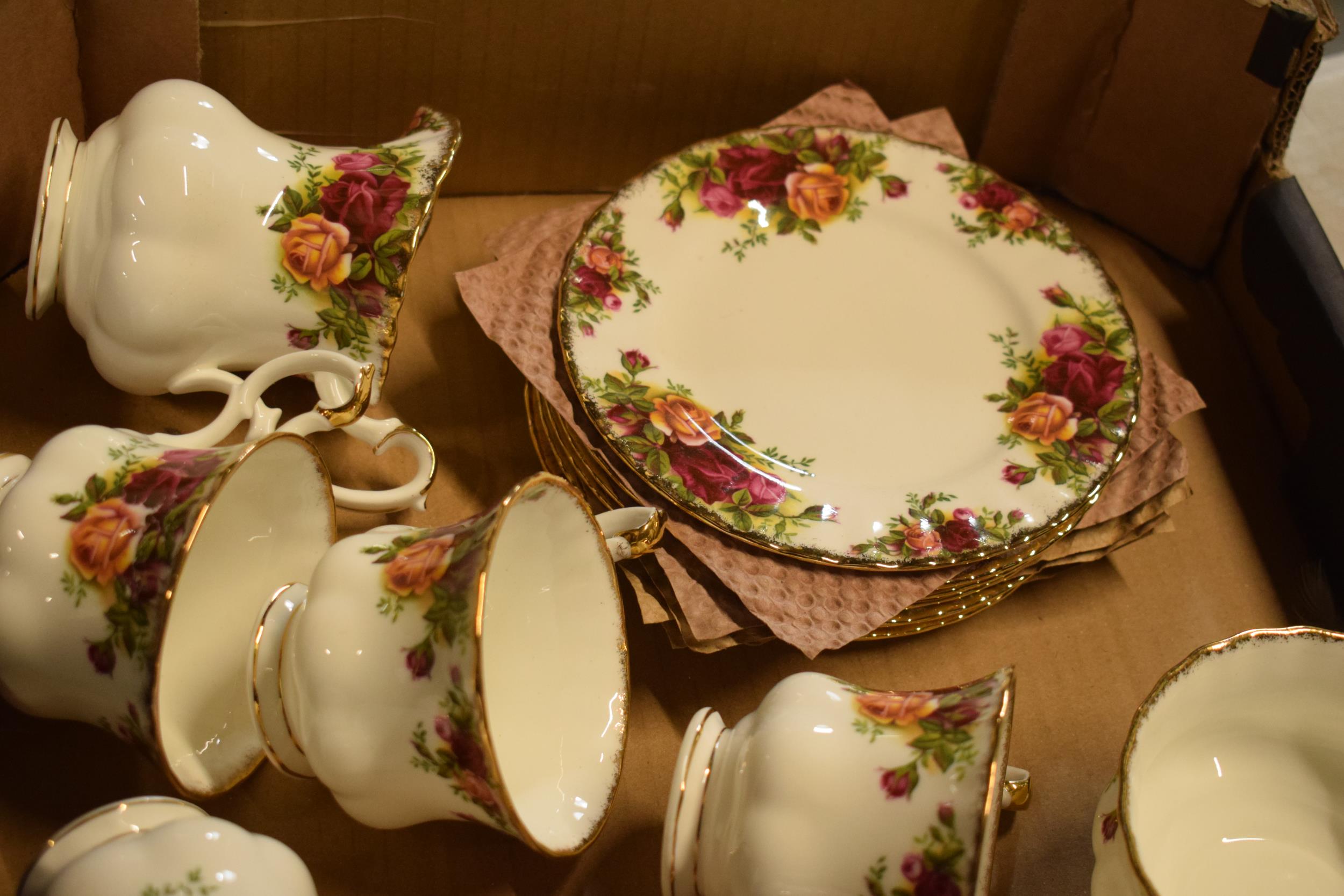 Royal Albert Old Country Roses to include 6 cups, 6 saucers, 6 trios, milk and sugar together with a - Image 2 of 4