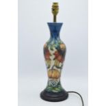 Moorcroft lamp base in the Anna Lily design, 34cm tall exc. fitting. In good condition with no