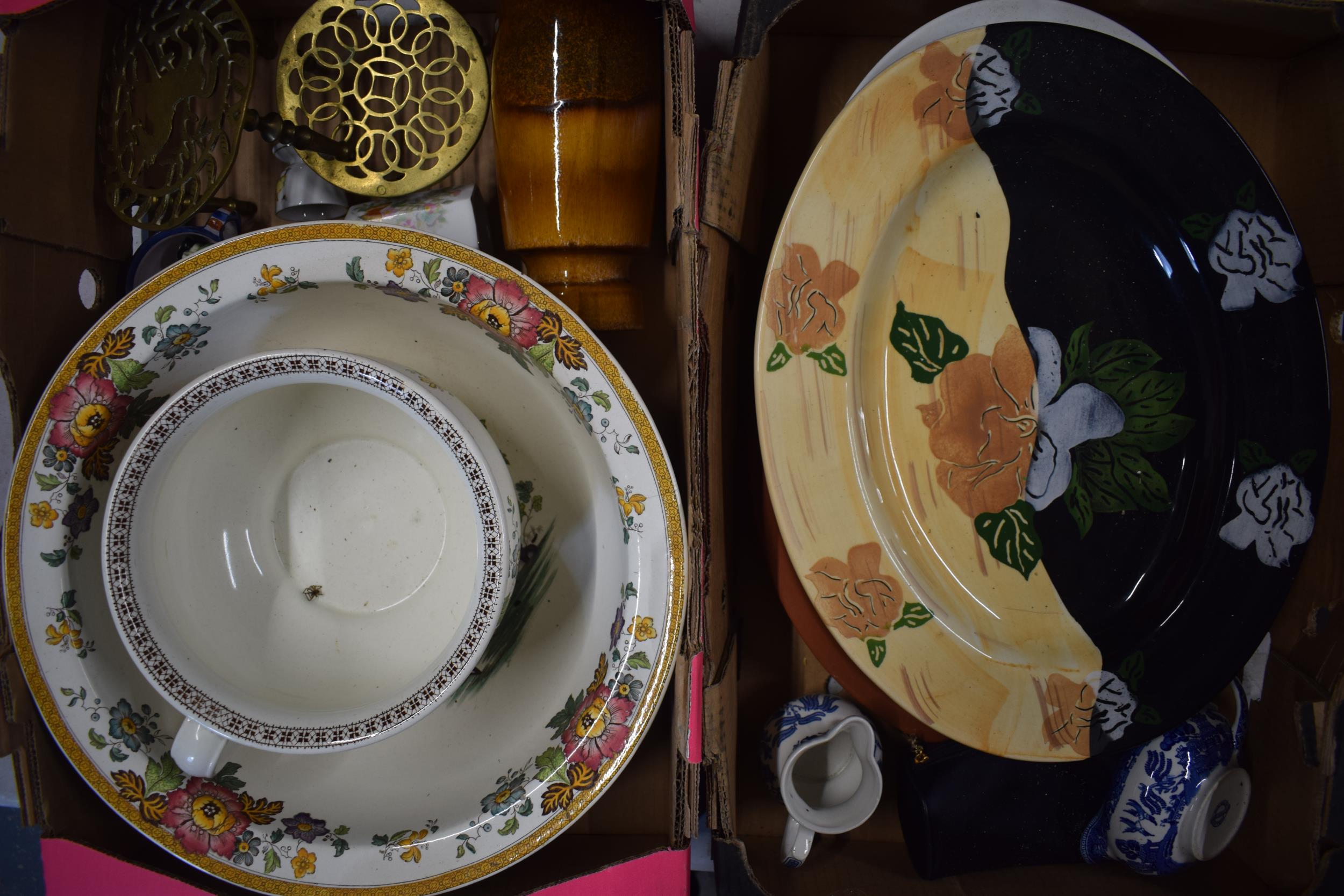Mixed collection of items to include 19th century pottery, Wedgwood potty and bowl set, West