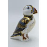 Royal Crown Derby paperweight Puffin, second quality with stopper. In good condition with no obvious