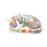 Royal Crown Derby paperweight Catnip Kitten, first quality with gold stopper. In good condition with