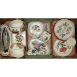 A good collection of Portmeirion pottery to include large serving platters, bowls, cruets, dishes