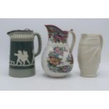 A collection of 19th century pottery to include Staffordshire wheat / corn pitcher, a Dudson water