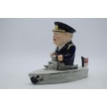 Bairstow Manor Collectables comical model of Winston Churchill in a boat, 18cm tall. In good