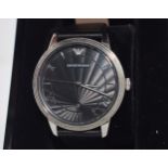 Boxed Emporio Armani gentleman's wristwatch AR-1614. Untested.