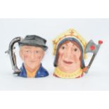 Large Royal Doulton character jugs to include The Antique Dealer D6807 and The Red Queen D6777 (