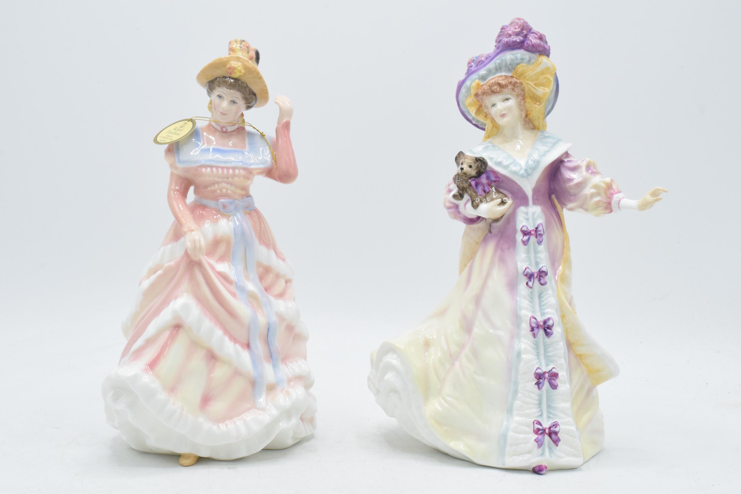 Boxed Royal Doulton figures to include Lily HN3626 and Sharon HN3603 (2). In good condition with