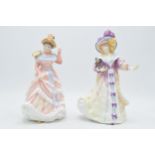 Boxed Royal Doulton figures to include Lily HN3626 and Sharon HN3603 (2). In good condition with