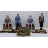 A collection of Danbury Mint Last of the Summer Wine figures to include Compo, Clegg, Maria x 2