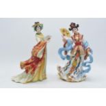 A pair of Danbury Mint figures to include Jade Princess and Coral Princess (2).
