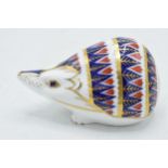 Royal Crown Derby paperweight Hedgehog, first quality with ceramic stopper. In good condition with