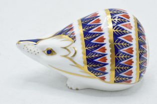 Royal Crown Derby paperweight Hedgehog, first quality with ceramic stopper. In good condition with