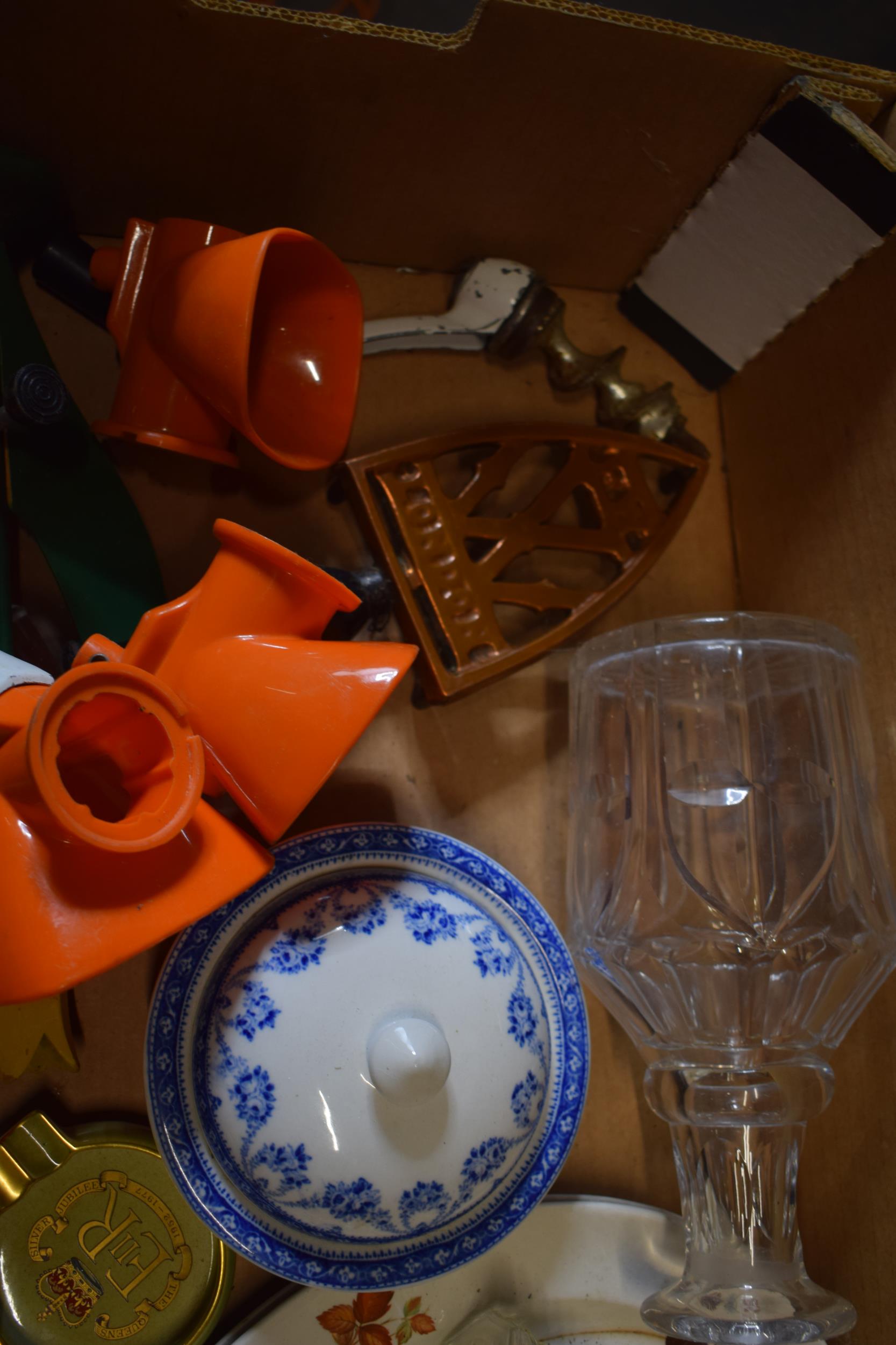 Mixed items to include jade-style glass bangles, 19th century pottery, decanter, food grinder and - Image 5 of 6