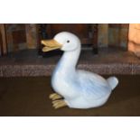 Early to mid 20th century large majolica figure of a goose, 43cm tall. In good condition, collection