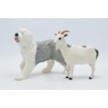 Royal Doulton Nigerian Pot-Bellied Pygmy Goat DA223 together with Old English Sheepdog (2). In