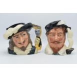 Large Royal Doulton character jugs to include Scaramouche colourway D6774 and Francis Drake D6805 (