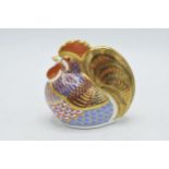 Royal Crown Derby paperweight Cockerel, first quality with gold stopper. In good condition with no